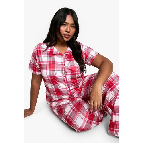 Grande Taille - Ensemble De Pyjama À Carreaux - 46 - boohoo - Modalova