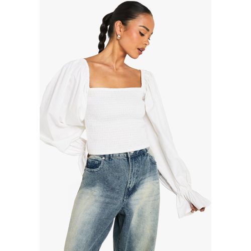 Blouse Froncée En Coton - 34 - boohoo - Modalova
