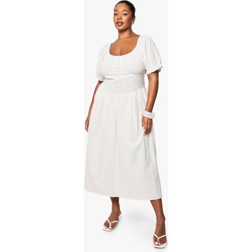 Grande Taille - Robe Mi-Longue À Manches Bouffantes - 44 - boohoo - Modalova