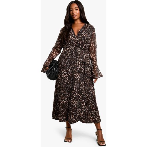 Grande Taille - Robe Mi-Longue À Imprimé Léopard - 44 - boohoo - Modalova