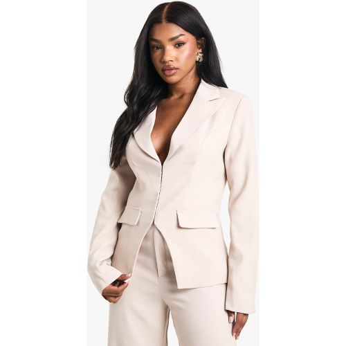 Blazer À Agrafes Et Corset Tissé - 38 - boohoo - Modalova