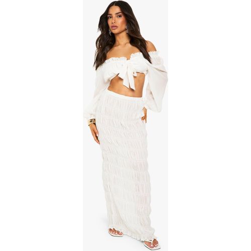 Petite" - Ensemble Froncé Avec Jupe De Plage - 34 - boohoo - Modalova