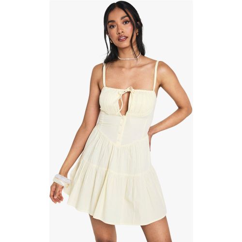 Robe Champêtre Courte En Coton À Détails En Dentelle - 36 - boohoo - Modalova