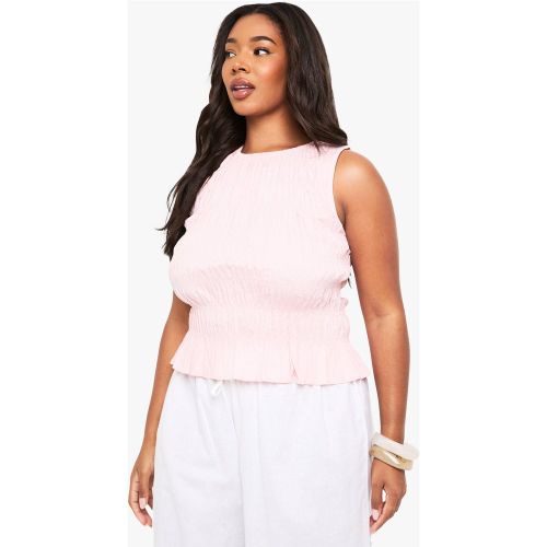 Grande Taille - Top Péplum Froncé - 44 - boohoo - Modalova