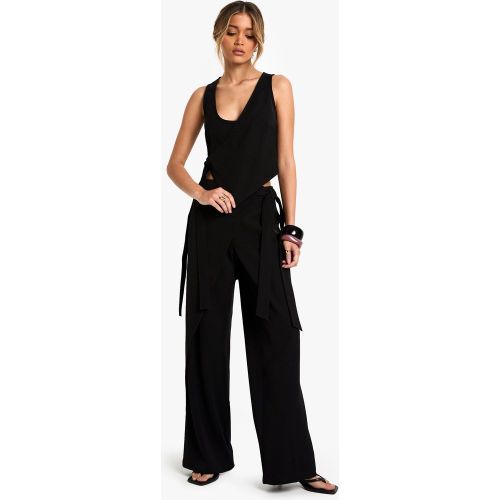Pantalon Droit Habillé À Attaches - 36 - boohoo - Modalova