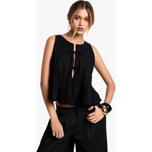 Top Plissé À Attaches - 34 - boohoo - Modalova