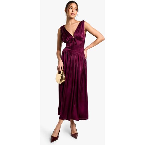 Robe Champêtre Mi-Longue Satinée - 36 - boohoo - Modalova
