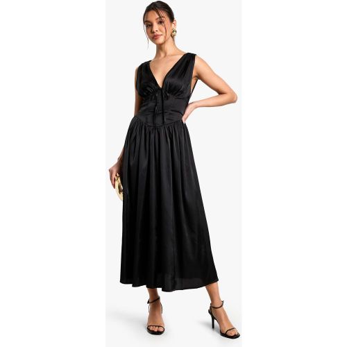 Robe Champêtre Mi-Longue Satinée - 36 - boohoo - Modalova
