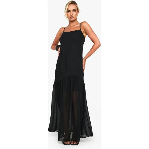 Robe Longue En Mousseline De Soie - 36 - boohoo - Modalova