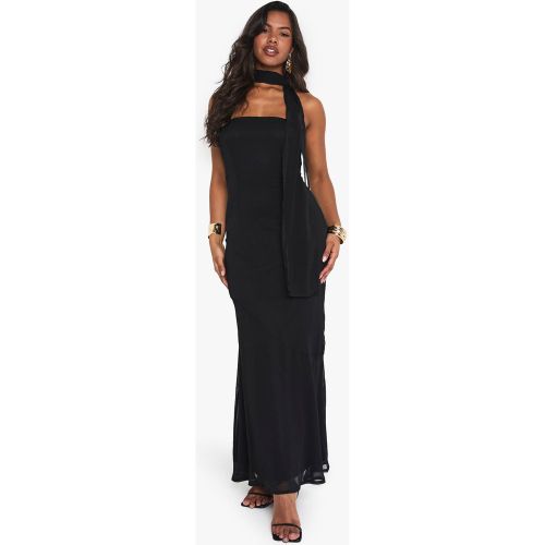 Robe Bustier Longue Côtelée À Imprimé Bandeau - 36 - boohoo - Modalova