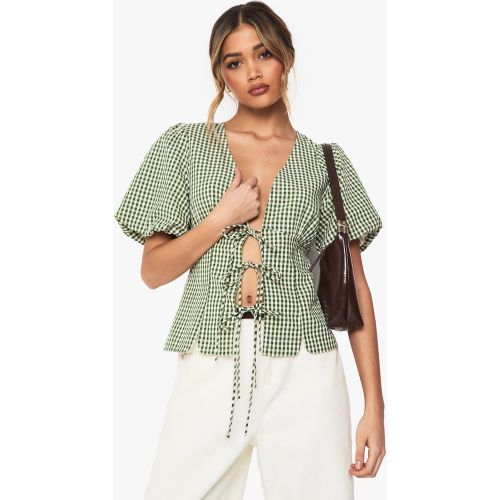 Top À Manches Bouffantes Et Attaches - 34 - boohoo - Modalova