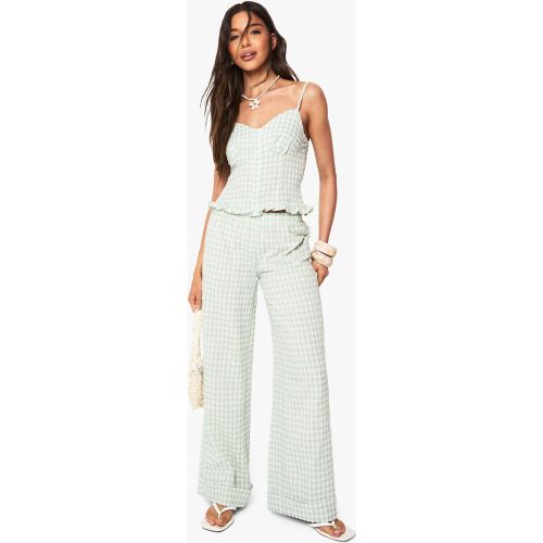 Pantalon Retroussé À Imprimé Vichy - 34 - boohoo - Modalova