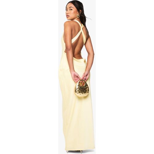 Robe Longue Satinée Drapée - 36 - boohoo - Modalova