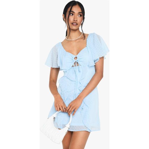 Robe Courte En Plumetis À Volants - 36 - boohoo - Modalova