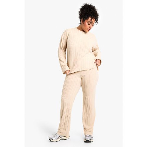 Grande Taille - Ensemble Côtelé Avec Pantalon Large - 44 - boohoo - Modalova