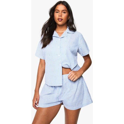Ensemble De Pyjama À Rayures Avec Chemise Et Short - 34 - boohoo - Modalova