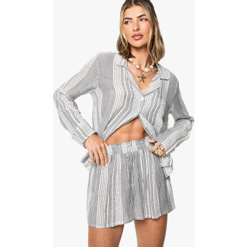 Short De Plage Pailleté En Coton - S - boohoo - Modalova