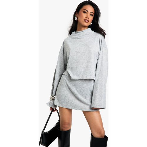 Mini-Jupe En Mélange Brossé - 34 - boohoo - Modalova