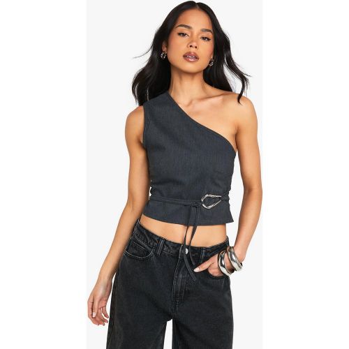 Top Asymétrique À Bordure Contrastante - 34 - boohoo - Modalova
