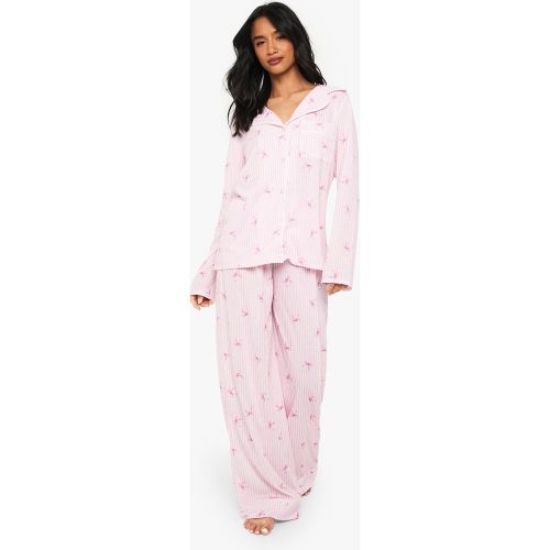 Petite" - Ensemble De Pyjama À Surpiqûres Contrastantes - 34 - boohoo - Modalova