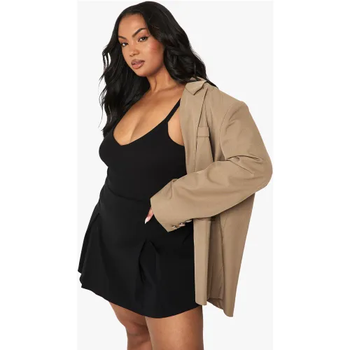 Grande Taille - Jupe-Short Fendue En Tissu Crêpe - 44 - boohoo - Modalova