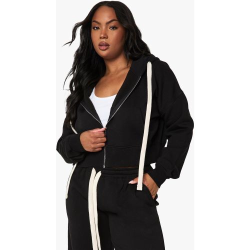 Grande Taille - Sweat À Capuche Oversize Court À Cordon De Serrage - 44 - boohoo - Modalova