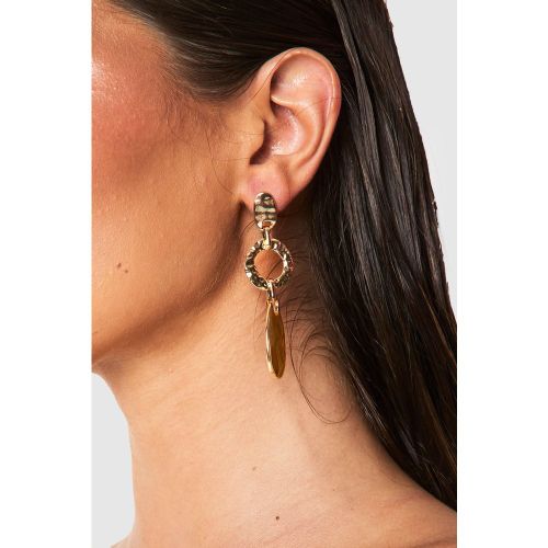 Boucles D'Oreilles Martelées Pendantes - One Size - boohoo - Modalova