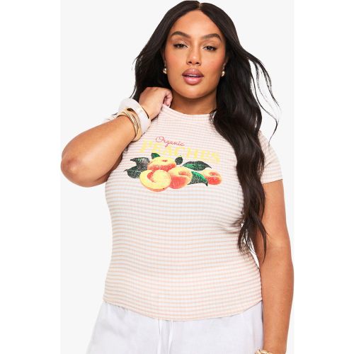 Grande Taille - Top De Sport Côtelé À Imprimé Vichy - 56 - boohoo - Modalova