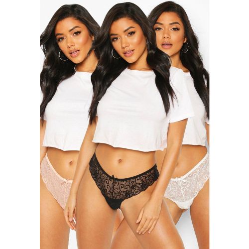 Lot De 3 Tangas En Dentelle - M - boohoo - Modalova