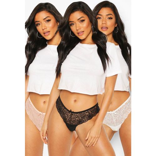 Lot De 3 Tangas En Dentelle - S - boohoo - Modalova