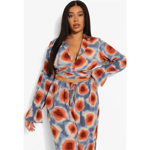 Grande Taille - Chemise Cache-Coeur Tie-Dye - 44 - boohoo - Modalova