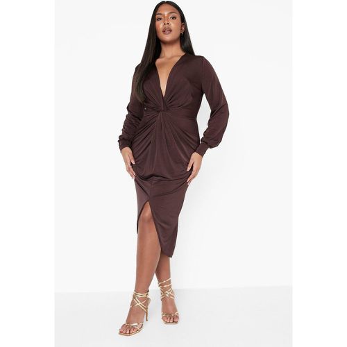 Grande Taille - Robe Mi-Longue À Décolleté Plongeant - 54 - boohoo - Modalova