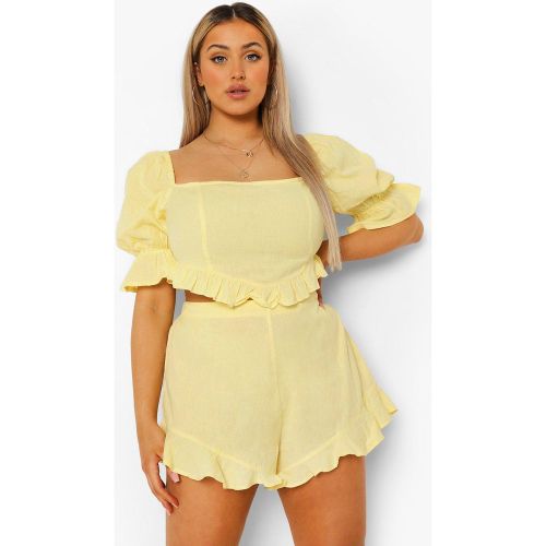 Grande Taille - Ensemble Avec Short Volanté - 48 - boohoo - Modalova