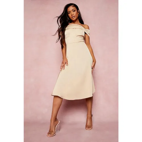Petite" - Robe Mi-Longue Drapée - 40 - boohoo - Modalova