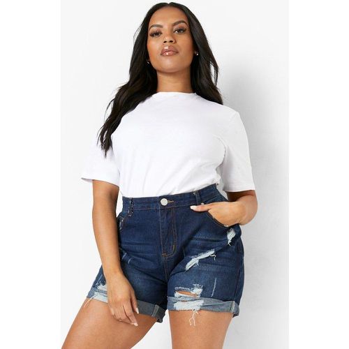 Grande Taille - Short En Jean Taille Haute - 44 - boohoo - Modalova