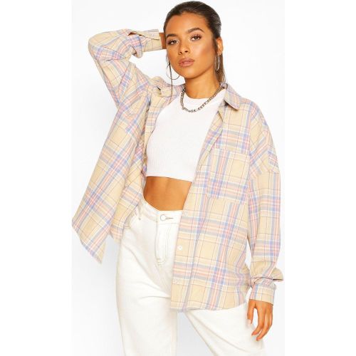 Petite" - Chemise Oversize À Carreaux Et Poches - 32 - boohoo - Modalova