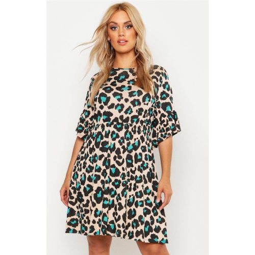 Grande Taille - Robe Babydoll Imprimé Léopard - 46 - boohoo - Modalova