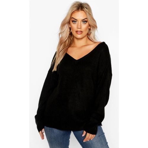 Grande Taille - Pull En V Sur Le Devant Et Dans Le Dos - 46 - boohoo - Modalova
