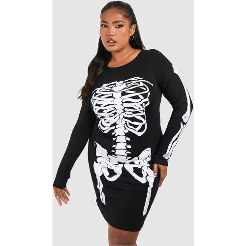 Grande Taille - Robe Moulante D'Halloween Squelette - 46 - boohoo - Modalova