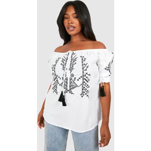 Grande Taille - Top À Broderie Et Épaules Dénudées - 44 - boohoo - Modalova