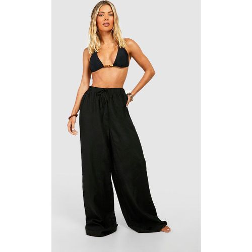 Pantalon De Plage Effet Lin - L - boohoo - Modalova