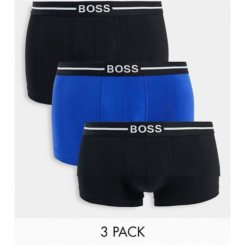 BOSS - Lot de 3 boxers en coton biologique - Noir/bleu - BOSS Bodywear - Modalova
