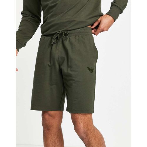 Emporio Armani - Bodywear - Short en tissu éponge à logo ton sur ton - Kaki - Emporio Armani Bodywear - Modalova