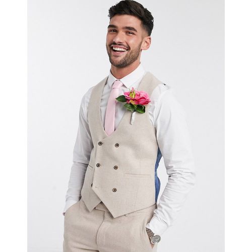Gilet de costume ajusté croisé en tweed pour mariage - Harry Brown - Modalova
