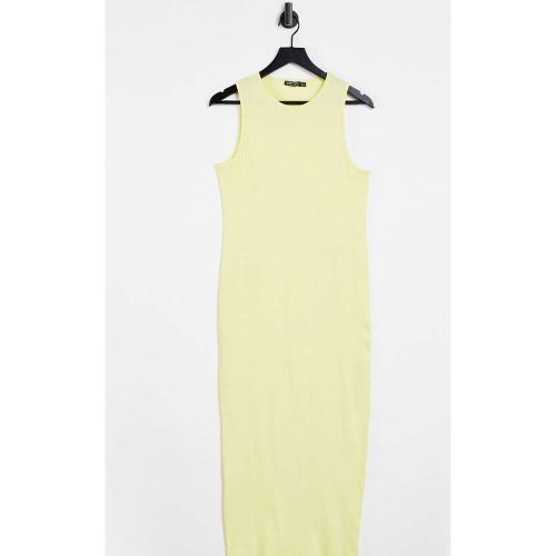 I Saw It First Plus - Robe mi-longue moulante côtelée - Citron - I Saw It First Curve - Modalova