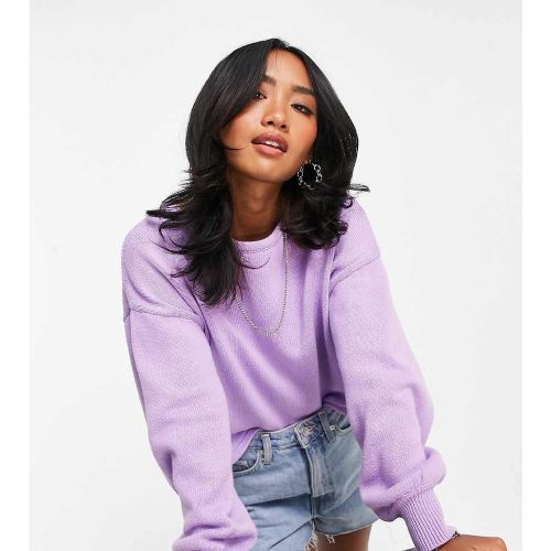 Top d'ensemble en maille de coton biologique à manches volumineuses - Lilas - Pieces Petite - Modalova