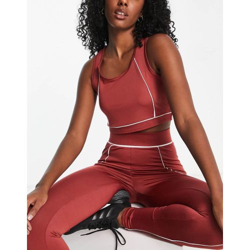Threadbare - Fitness - Crop top d'ensemble de sport à coutures contrastantes - Rouille - Threadbare Fitness - Modalova