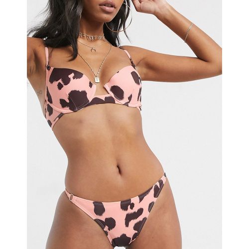 Unique 21 - Bas de bikini tanga imprimé vache - Blush - UNIQUE21 - Modalova