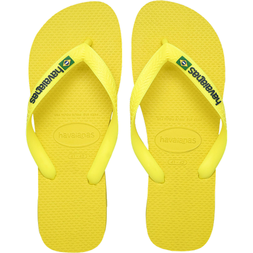 Brasil Logo Tongues et Sandales - Jaune - Taille: 39-40 - Cuir - Foot Locker - Havaianas - Modalova