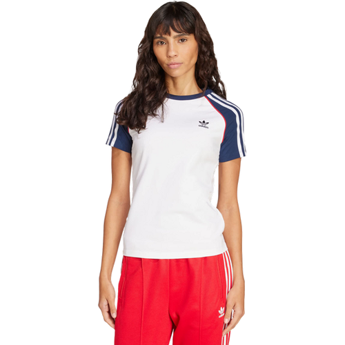 Adicolor 3-stripes Raglan Slim T-shirt - T-Shirts, Blanc - Taille 34 - Jersey de coton - Adidas - Modalova
